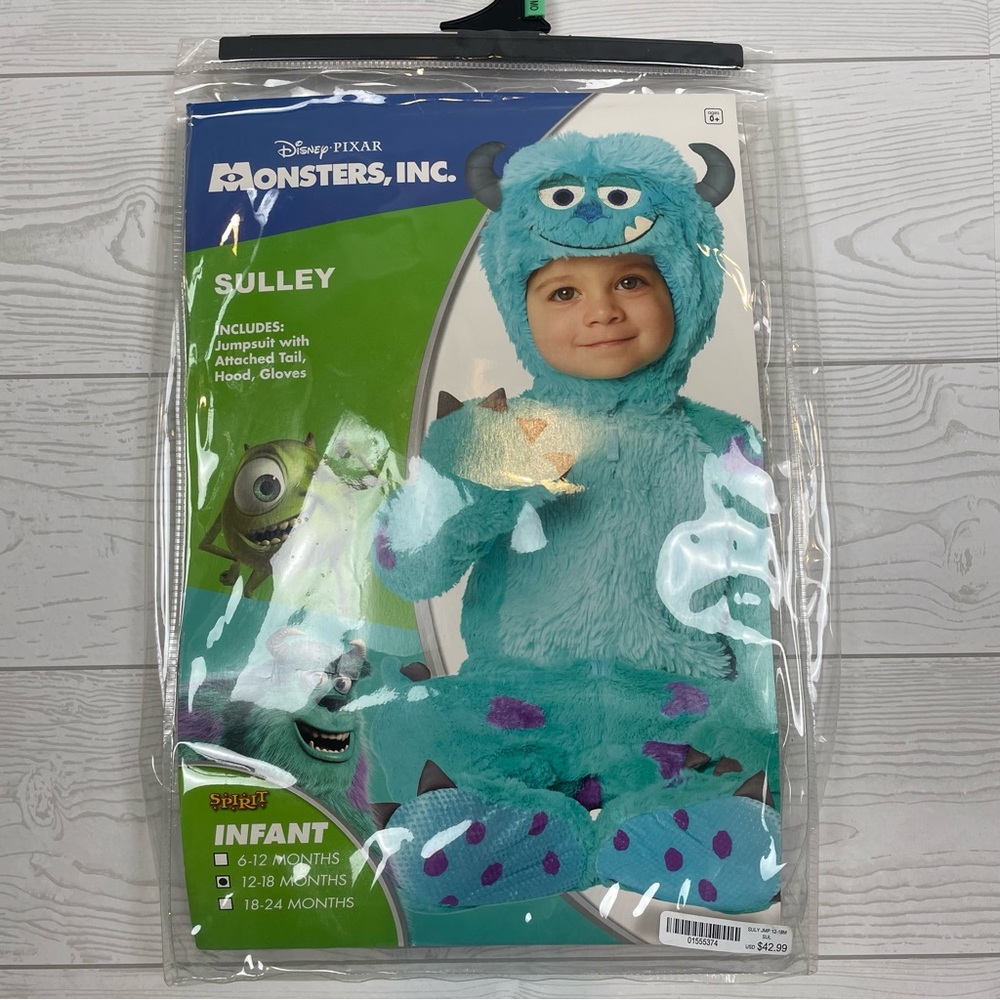 Disney Pixar Monsters Inc. Sulley Spirit Halloween Costume Size 12-18 Months